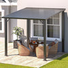 2.4x3 m Lean to Gazebo Outdoor Metal Harodtop Wall-Mounted Heavy Duty Pergolas