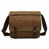 Men School Military Shoulder Bag Messenger bag Vintage Canvas Leather Satchel