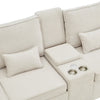 4-Seater Couch Sofa With Storage Console Cup Holder Side Pockets Charging Ports