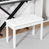 ♬Mustar Piano Stool Wooden Piano Bench With Storage Padded Keyboard Seat White