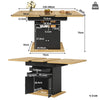 Dining Table 110-140×80cm, Extendable Kitchen Table with Storage for 4-6 People