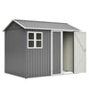 8x6 FT Metal Garden Shed, Window+4 Vents Lockable Storage Unit, Weatherproof
