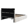 Upholstered Hydraulic Storage Bed Double 4ft6 with Velvet Headboard 135x190 cm