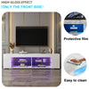 White 135cm High Gloss TV Stand Storage Cabinet Cupboard Unit with RGB Vwpcuoazt
