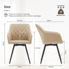 2 Swivel Faux Leather Dining Chairs Rotatable Metal Legs Kitchen Chairs Modern