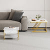 Set of 2 Nesting Coffee Tables Round Stacking Sofa Side Tables for Living Room