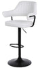 2 X PLUSH WHITE BAR STOOLS, GAS LIFT, BREAKFAST KITCHEN BAR PADDED ARMS & BACK