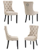 Plush Velvet Dining Chairs with Knocker 1 2 4 6 Black Grey Beige Stud Detailing
