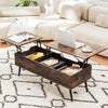 Lift Top Coffee Table Modern Center Table w/Storage Compartments-Brown