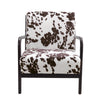 Black and White Spots Velvet Upholstered Armchair Modern Wooden Frame Tub Chair
