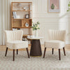 Modern Velvet Armless Accent Chair w/Adjustable Feet & Solid Wood Legs