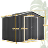 Garden Shed Apex Roof 8X6FT Metal With Free Foundation Base Storage House Anthra