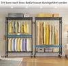 Heavy Duty Metal Double Rail Clothes Garment Hanging Rack Shelf Display Stand UK