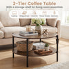 2-Tier Industrial Accent Table with Open Storage Shelf