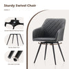 2 Swivel Faux Leather Dining Chairs Rotatable Metal Legs Kitchen Chairs Modern