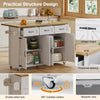 Kitchen Island on Wheels, Rolling Kitchen Storage Trolley with Foldable Tabletop