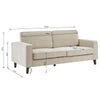 Soho Fabric 3 Seater Sofa In Stone