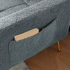 Sofa Bed Love Seat Sofa Settee Couch with Gold Metal Legs & Cushions Gray-blue