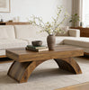 47.24-Inch Modern Rectangle Wooden Coffee Table with Arched Base for Living Room