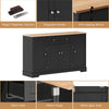 Sideboard Kitchen Cabinet with Drawer, Shelf Doors & Adjustable Shelves, Black