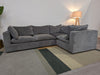 Dusk Boston Grey Velvet Small Right Hand L-Shape Sofa RRP £1929