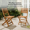Wooden Garden Chairs Set of 2, Folding Acacia Hardwood Chairs, Vonhaus