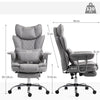 Office Chair, High Back Leathaire Desk Chair for Home, Grey