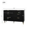 Sideboard Black Wooden Chest of Drawers 6 Drawer Storage for Bedroom Living Room