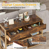 Console Table w/ 2 Drawers 3-Tier Shelves Entryway Hallway Sofa Table Metal Fram