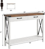 Console Table with 2 Drawer Storage Shelf Accent Wood Entryway Table Sofa Table