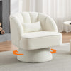 360° Swivel Accent Chair Upholstered Barrel Chair w/Striped Backrest Living Room