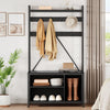 5 in 1 Coat Hall Tree Bench Coat Rack Shoe Storage Entryway Bench with Cubbies🔥