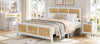 Double Metal Bed Frame Strong with Rattan Headboard & Under Bed Storage