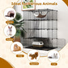 4 Tier Cube Cat Cage 143 CM Large Cat Enclosure w/Comfy Hammock-Black