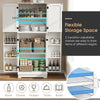 Kitchen Pantry Cupboard Freestanding Tall Storage Cabinet With 6 Door Shelves Ry