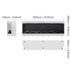 Electric Fireplace Panoramic Media Fire 40-72in Wall Insert LED Fireplace Heater