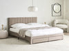 Beliani Lonzac Velvet EU King Size Bed withDrawers Taupe Upholstered RRP £379.99
