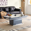 Elgin Extending Glass Top Gloss Coffee To Dining Table In Grey