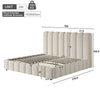 Ottoman Storage Bed 5ft King White Boucle Upholstered Bed Frame 150x200cm White