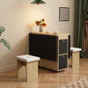Drop Leaf Dining Table and 4 Stools Set, 5 Piece Foldable Kitchen Table Set