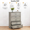 31.5In Tall 5 Drawers Farmhouse Wooden Dresser with Metal Handles, Modern Chest
