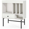 White Vinyl Record Player Stand with Storage – 70×36×80cm, Album Holder & Drawer