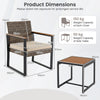 3-Piece PE Wicker Patio Furniture Set Outdoor Bistro Set