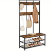 Large Rustic Coat Rack With Seat Entryway Shoe Rack Hall Tree Shoe Bench Shelves