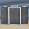 10X8FT Metal Steel Garden Shed Apex Roof W/ Free Base Storage House Ventilation