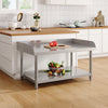 Stainless Steel Food Prep Table Commercial Kitchen Storage Work Top Edges Shelf