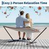 2 Person Hammock with Stand,Adjustable Steel Frame,Garden Patio Hammock Bed