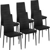 New Set of 6 Dining Chairs Padded Seat High back Metal Legs Home Furniture Krxif