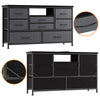 TV Stand with LED Light for 32-50" TVs, Media Console Table w/ 8 Drawers Bedroom