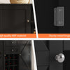 Tall Pantry Cabinet Kitchen Cupboard w/ Storage, Adjustable Shelves, Black